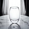8" Clear Oval Crystal Glass Table Vase