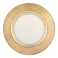 13" Clear And Gold Round Glass Handmade Charger Plate