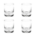 Set of Four Clear Mouth Blown Crystal Old Fashion Glasses