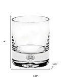 Set of Four Clear Mouth Blown Crystal Old Fashion Glasses