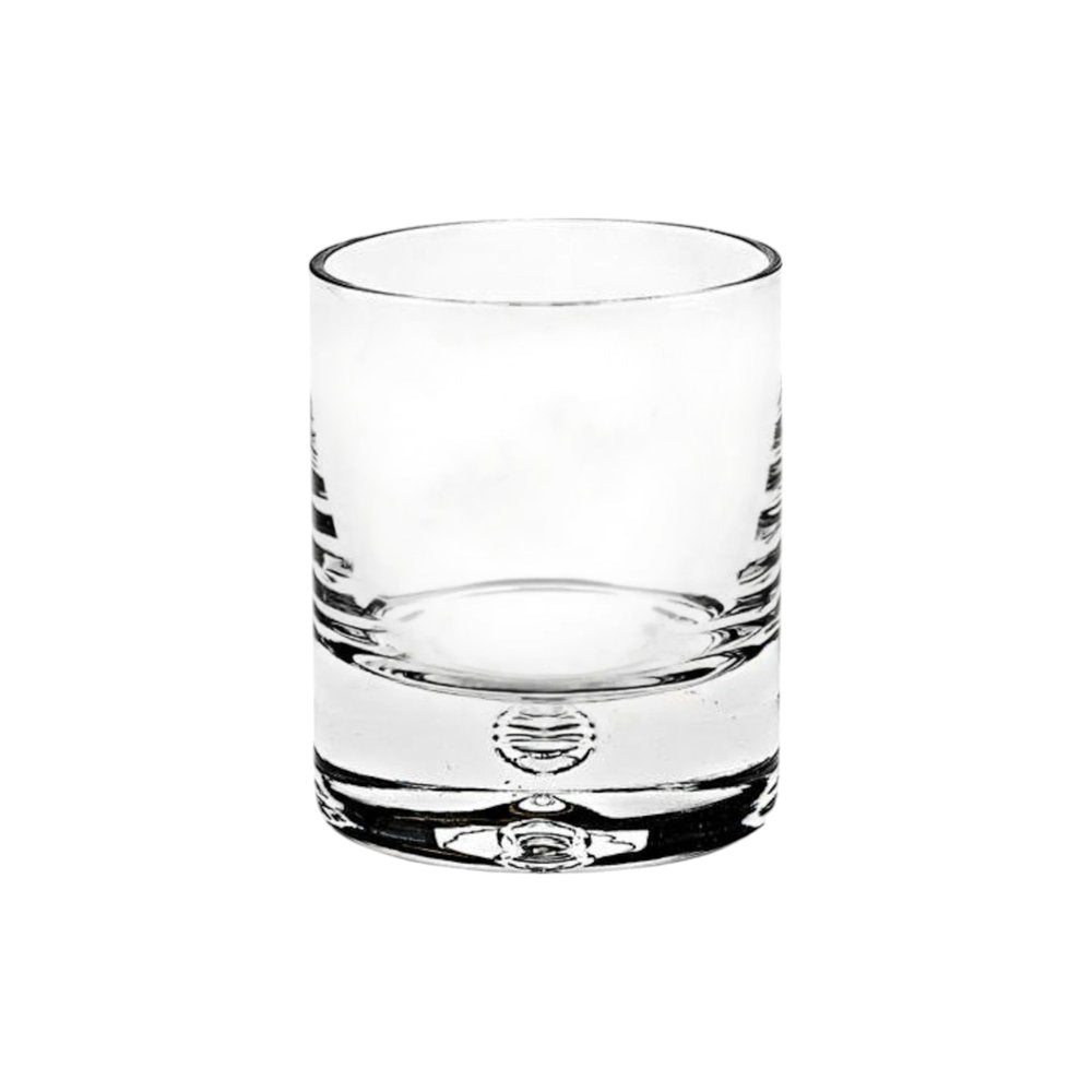 Set of Four Clear Mouth Blown Crystal Old Fashion Glasses