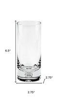 Set of Four Clear Mouth Blown Crystal Highball Glasses