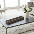 36" Brown Wood Cracker Tray With Handles