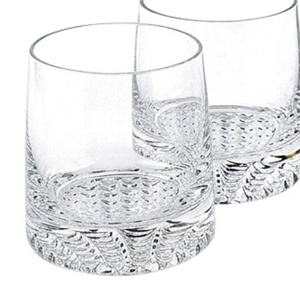 Set of Five Clear Crystal Straight Shape Stemless Decanter And Whiskey Glass