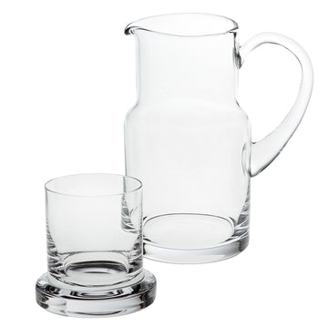 8 Mouth Blown Glass 2 Pc Bedside Or Desktop Carafe Set  24 Oz