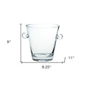 9" Clear Mouth Blown Crystal Ice Bucket
