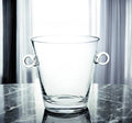 9" Clear Mouth Blown Crystal Ice Bucket