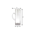 12" Clear Mouth Blown Lead Free Crystal Glass Pitcher
