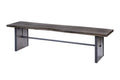 Rectangular Indian Mango Woodbrown Tone Finish W Metal Cladding On The Base Dining Bench