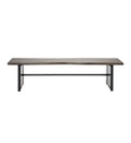 Rectangular Indian Mango Woodbrown Tone Finish W Metal Cladding On The Base Dining Bench
