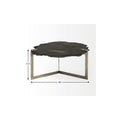 40" Black and Gold Stone and Iron Free Form Distressed Coffee Table