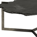 40" Black and Gold Stone and Iron Free Form Distressed Coffee Table