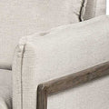42" Cream and Brown Linen Club Chair