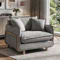 42" Gray Linen Arm Chair