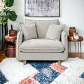 42" Gray and Brown Fabric Club Chair