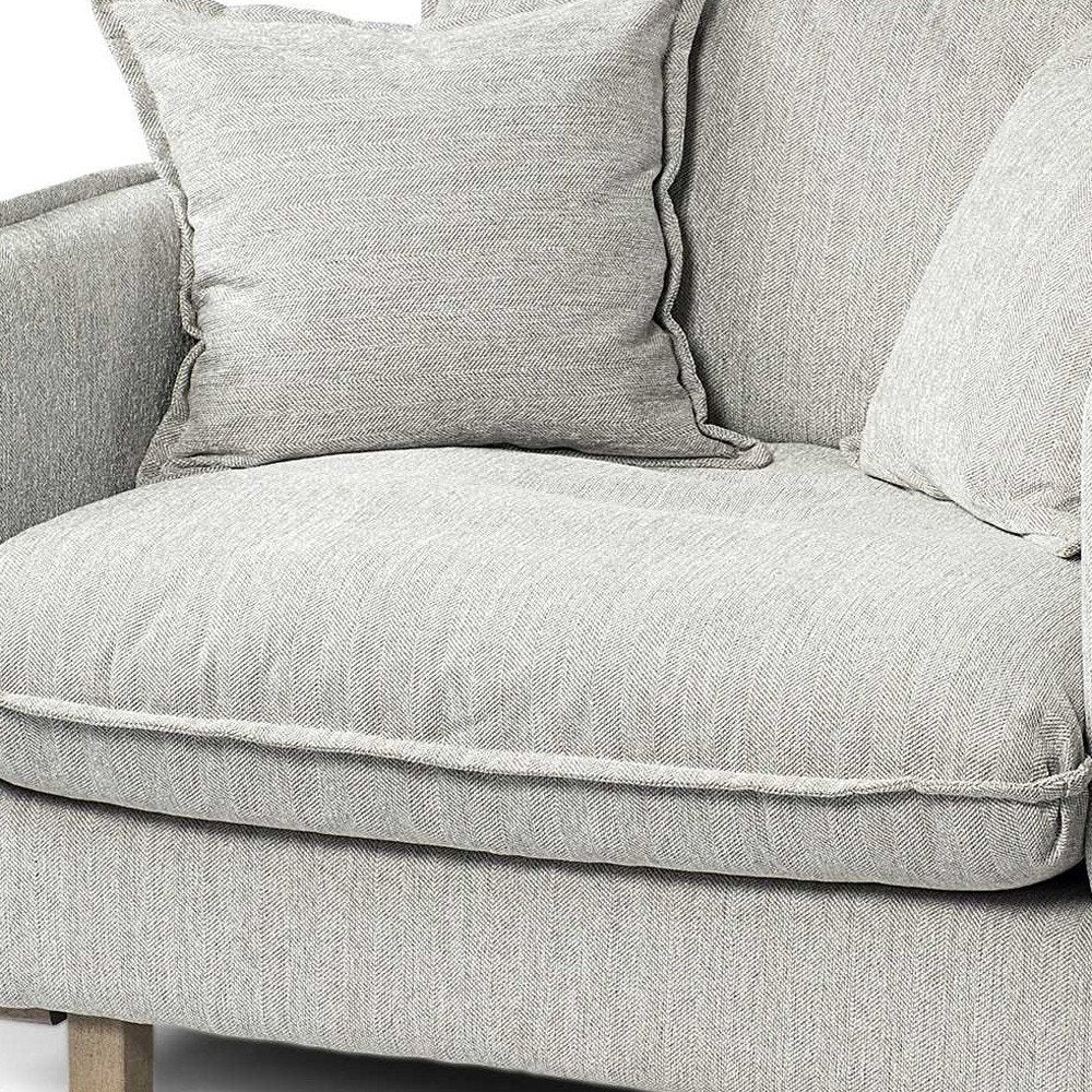 42" Gray and Brown Fabric Club Chair