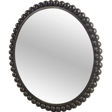 43" Black Abstract Metal Framed Accent Mirror