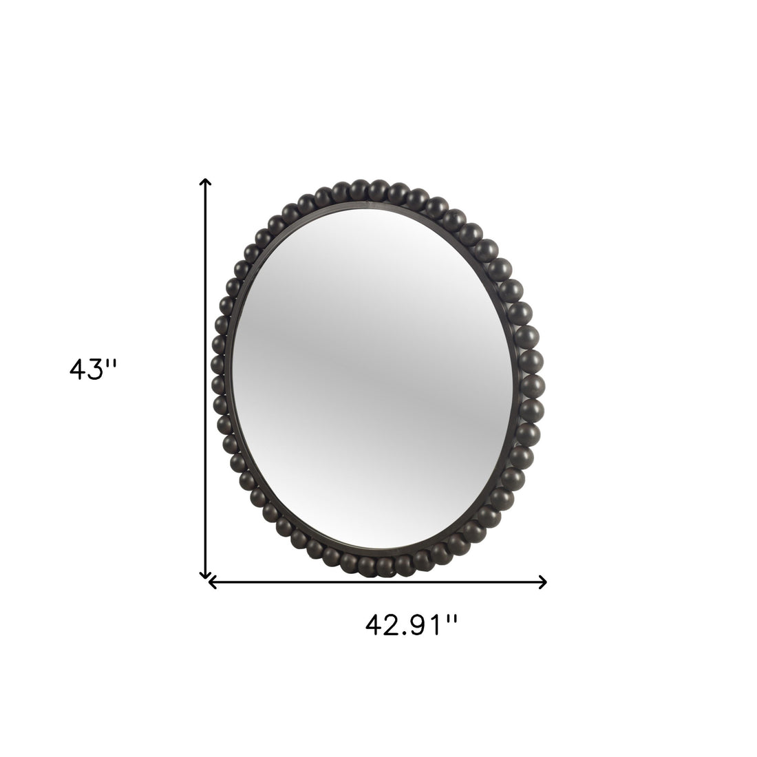 43" Black Abstract Metal Framed Accent Mirror