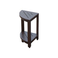 Compact Triangular Teak Shower Outdoor Bench With Shelf In Brown Finish