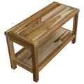 Rectangular Teak Shower Bench With Shelf In Natural Finish