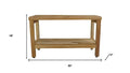 Rectangular Teak Shower Bench With Shelf In Natural Finish