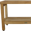 Rectangular Teak Shower Bench With Shelf In Natural Finish
