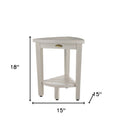 Compact Teak Corner Shower Stool With Shelf In Whitewash Finish