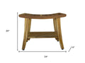 Contemporary Teak Shower Bench With Shelf In Natural Finish