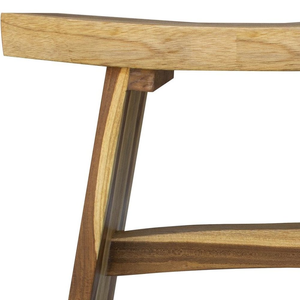 Contemporary Teak Outdoor Bench In Natural Finish