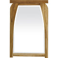 35" Brown Abstract Wood Framed Accent Mirror