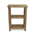 29" Brown Wood And Solid Wood End Table With Two Shelves