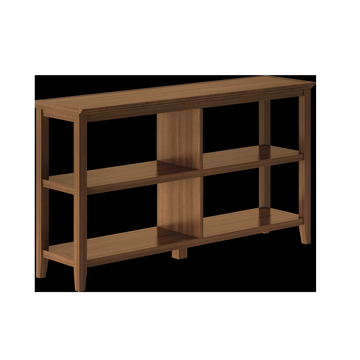 Brown Solid Wood Double Bookcase