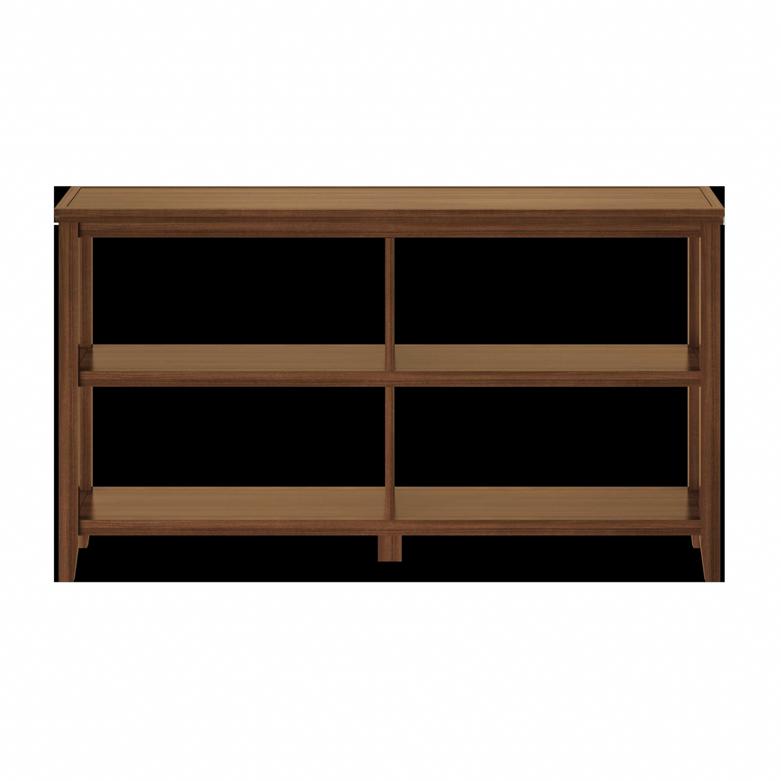 Brown Solid Wood Double Bookcase