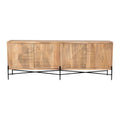 78" Brown Solid Wood Sideboard with Four Doors