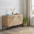 78" Brown Solid Wood Sideboard with Four Doors