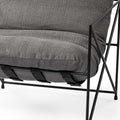 30" Gray and Black Linen Lounge Chair