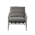 30" Gray and Black Linen Lounge Chair