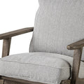 31" Light Gray and Brown Fabric Lounge Chair