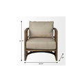 30" Cream and Brown Fabric Arm Chair