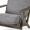 31" Gray and Brown Fabric Cushions And Wood Lounge Chair