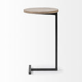 15" Natural and Black Solid Wood and Metal