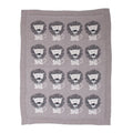 Grey Lots Of Lions Woven Knitted Baby Blanket
