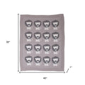 Grey Lots Of Lions Woven Knitted Baby Blanket