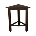 17" Dark Brown Teak Corner Shower Bench