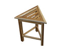 15" Brown Teak Corner Shower Bench
