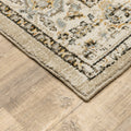 8' Beige And Ivory Medallion Runner Rug