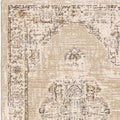 8' Beige And Ivory Medallion Runner Rug