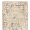 8' Beige And Ivory Medallion Runner Rug