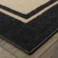 8' X 11' Beige And Black Indoor Outdoor Area Rug