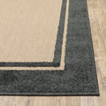 7' X 10' Beige And Black Indoor Outdoor Area Rug